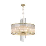 Hängelampe Lara, Ø 55 cm, goldfarben/klar, Glas/Metall