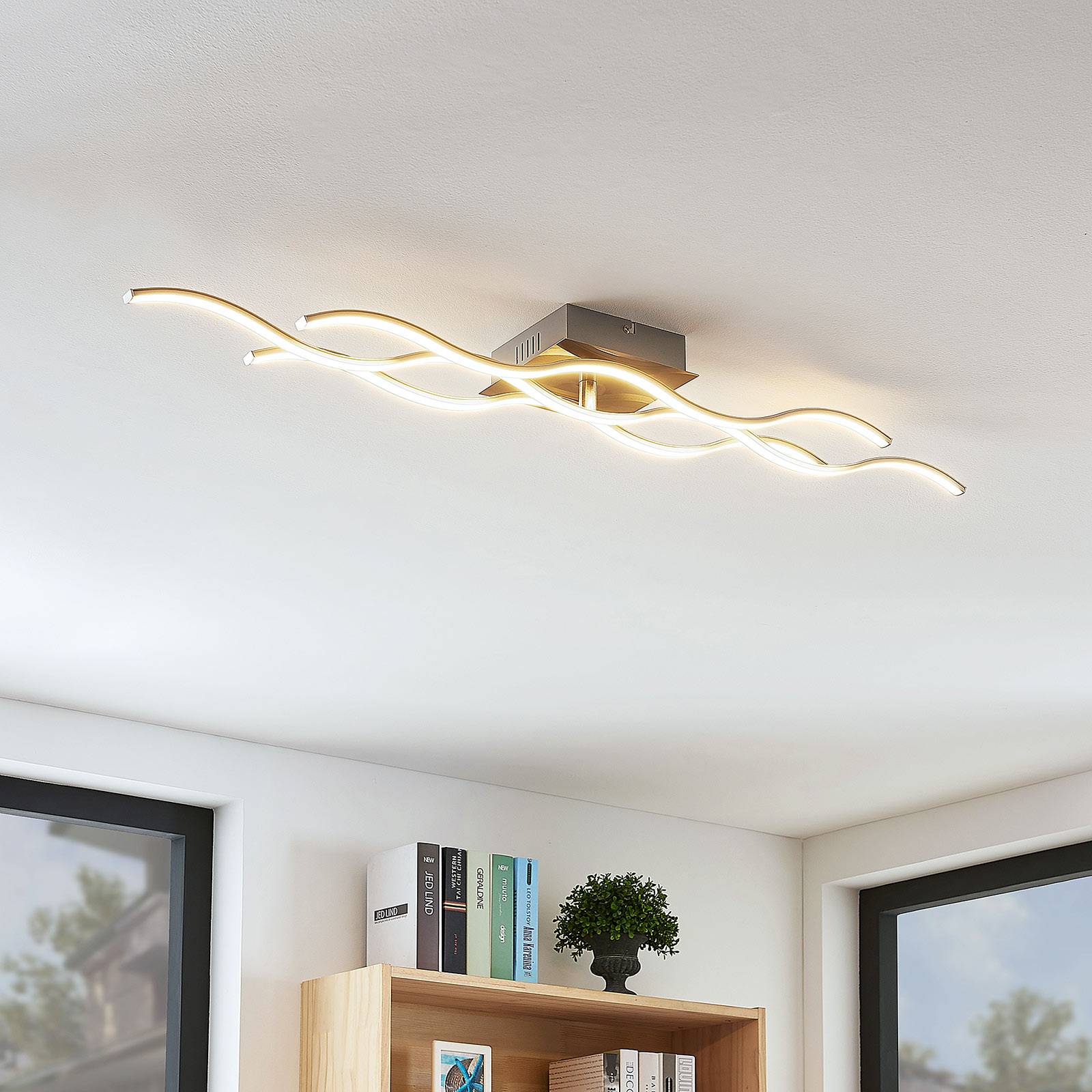 E-shop 3-plameňové stropné LED svietidlo Safia tvar vlny