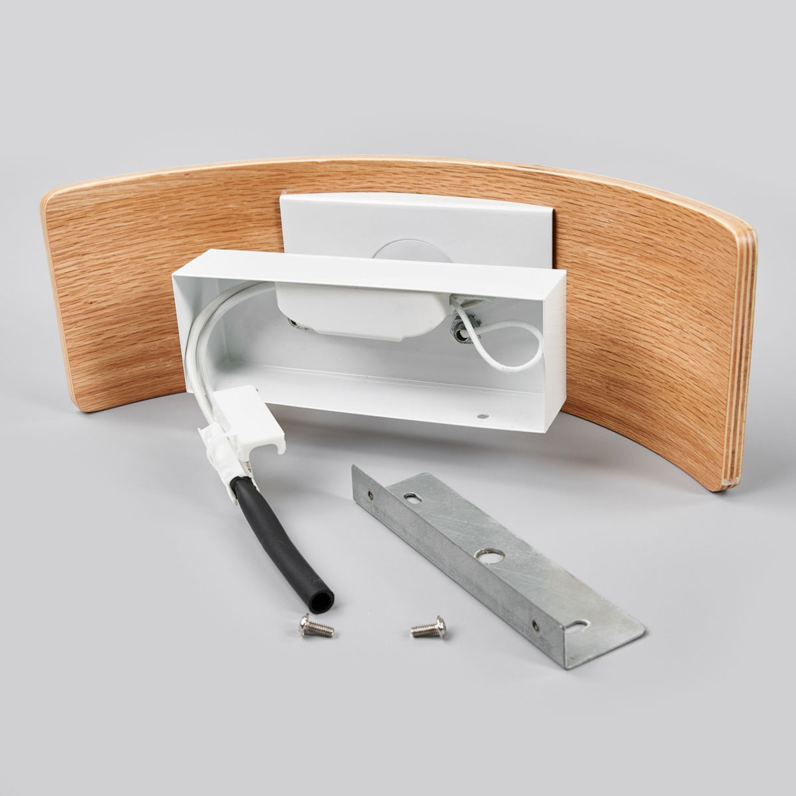 Lindby LED-Wandleuchte Rafailia, Breite 33cm, Holz, 3.000K