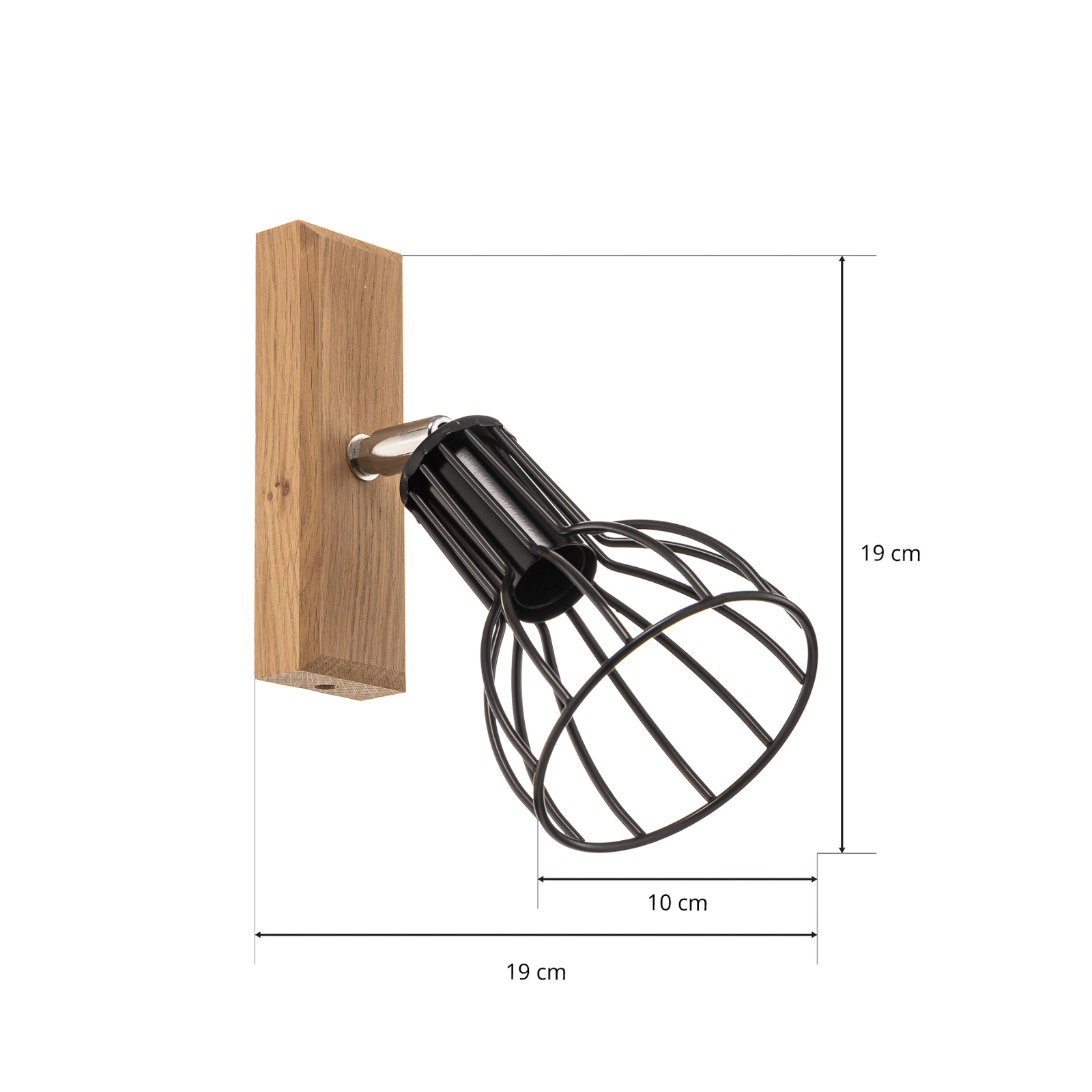 Envostar Aria wall light, oiled oak, 1-bulb