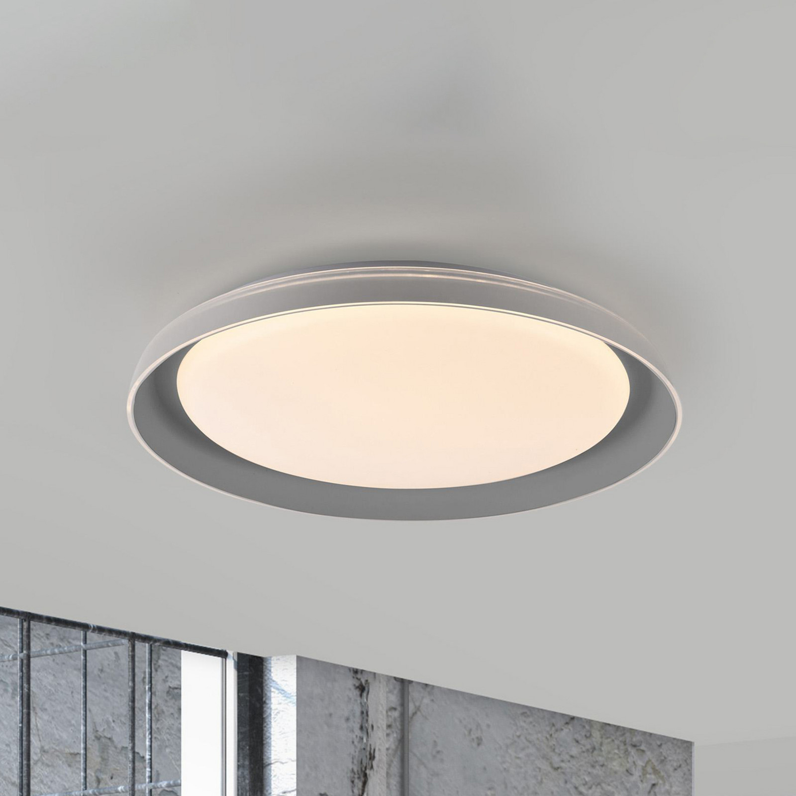 JUST LIGHT. Plafonieră Sati LED plastic gri - Bucătărie - modern - alb gri