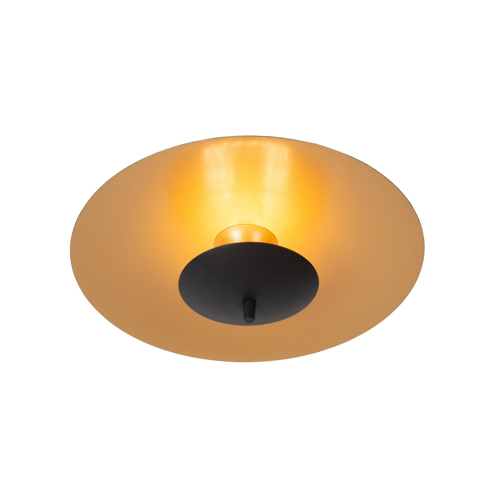 Vulcan LED ceiling light, black/gold, Ø 35 cm, dimmable