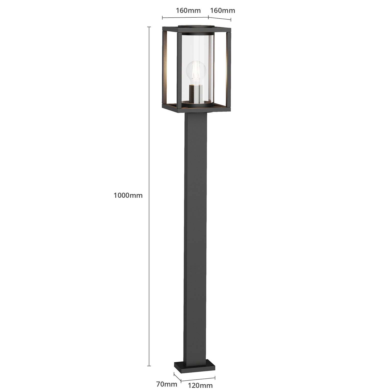 Ferda Außen Gartenleuchte H100 Graphite - Lucande