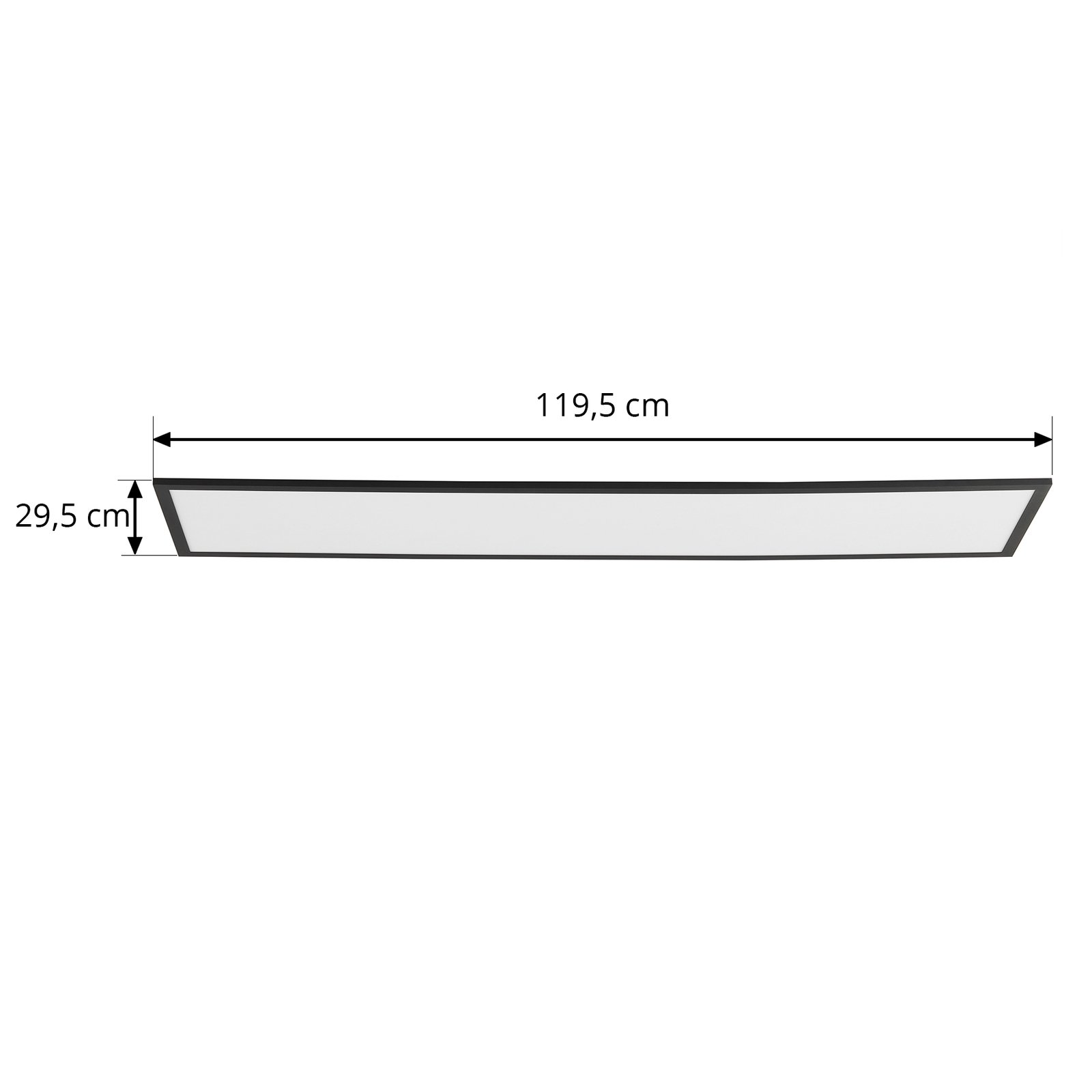Lindby LED-paneelilaminaatti, musta, 119,5 x 29,5 cm