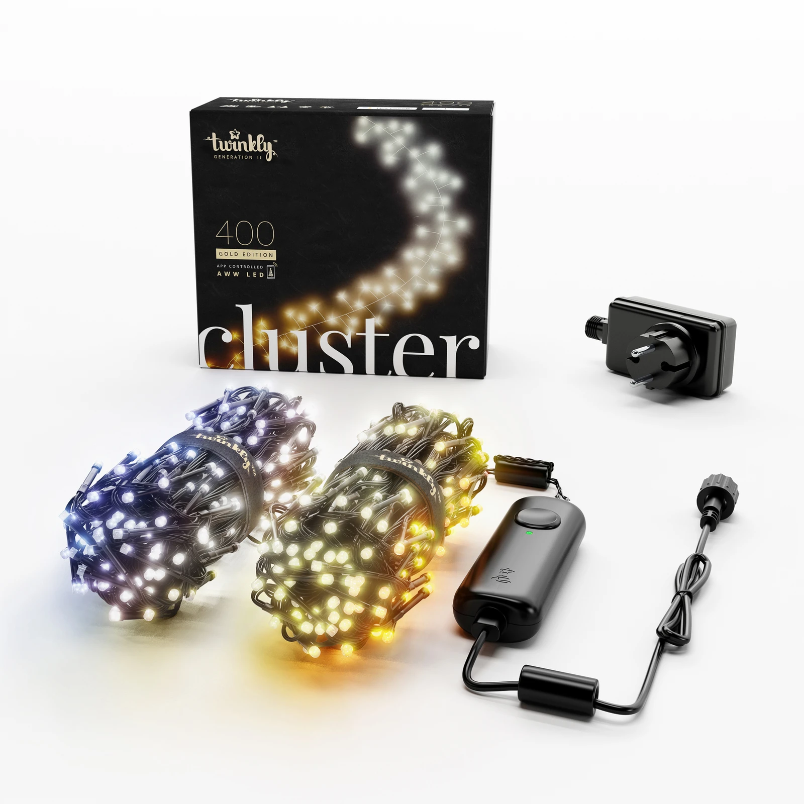 Twinkly LED-lyslenke, CCT, svart, 400 lys, 6 m