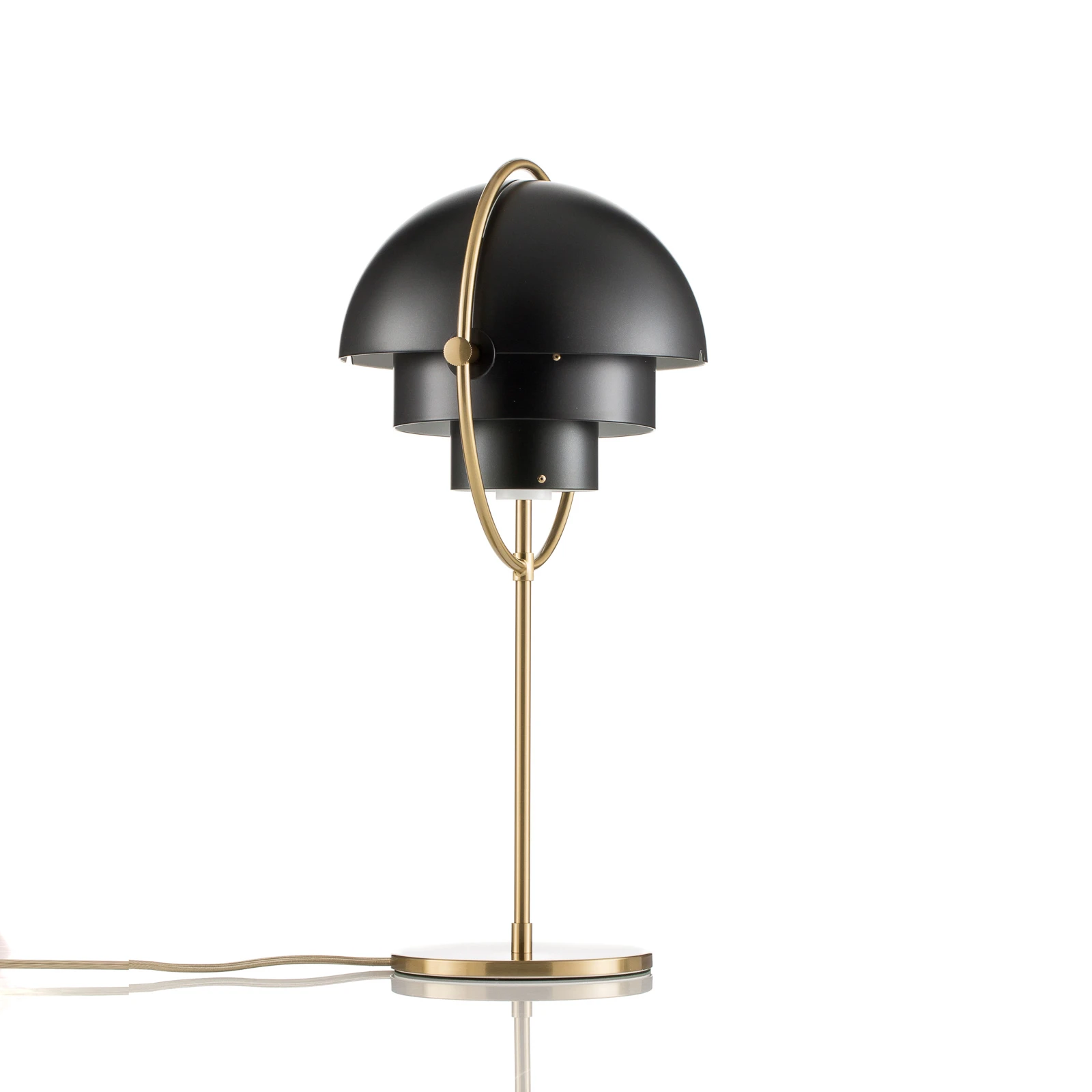 Stolní lampa GUBI Multi-Lite, výška 50 cm, mosaz/černá