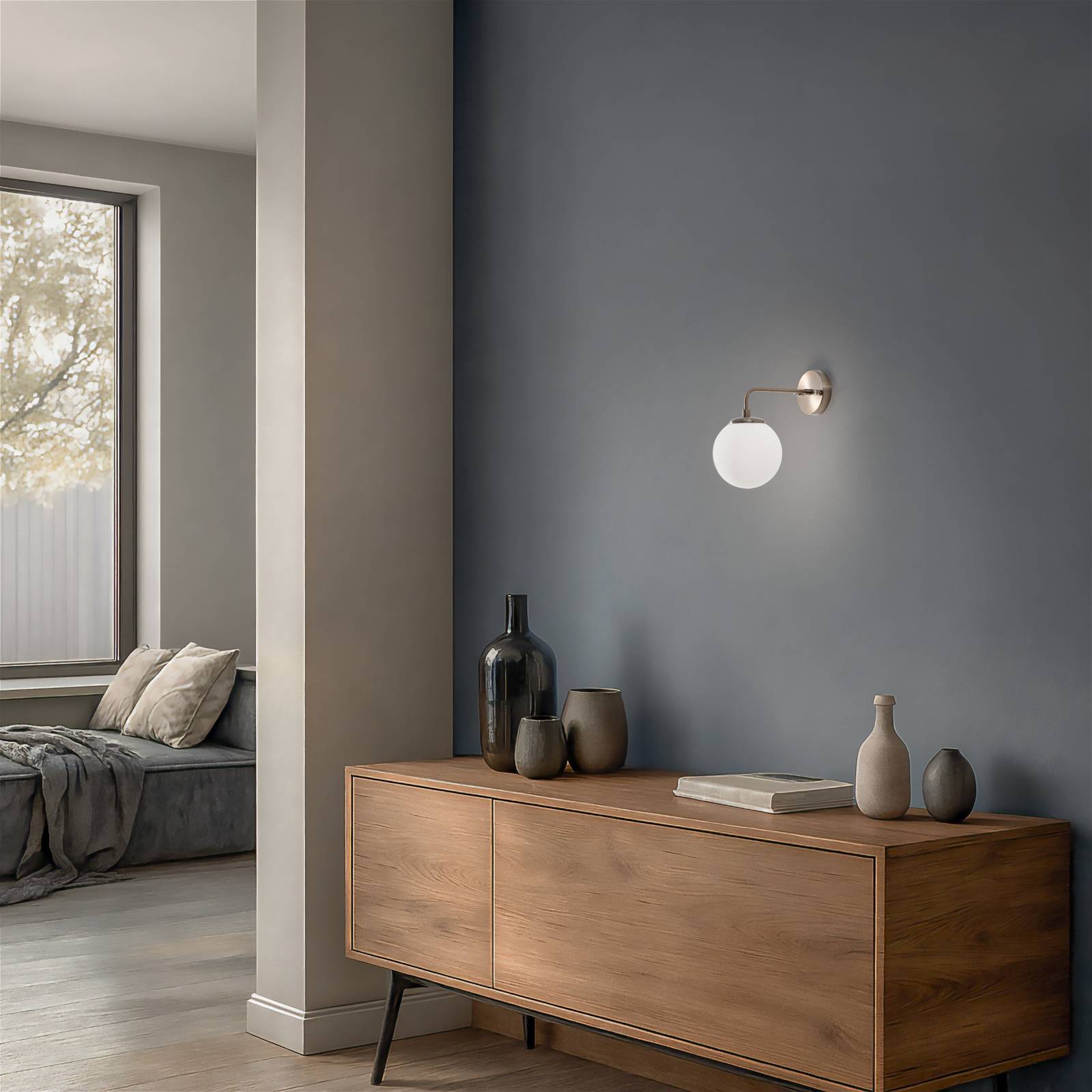 Wandleuchte Viran, goldfarben antik, Glas, Höhe 25 cm, E14 günstig online kaufen