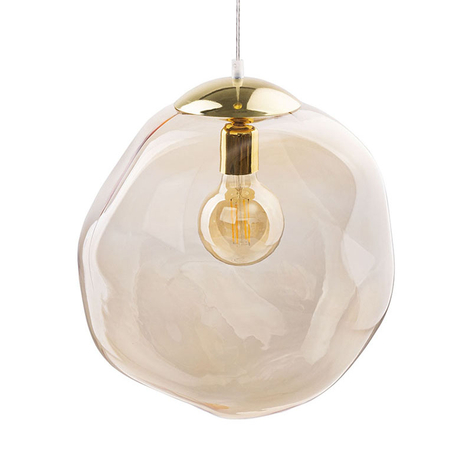 Glas-Hängeleuchte Sol, Ø 35cm, gold/bernstein