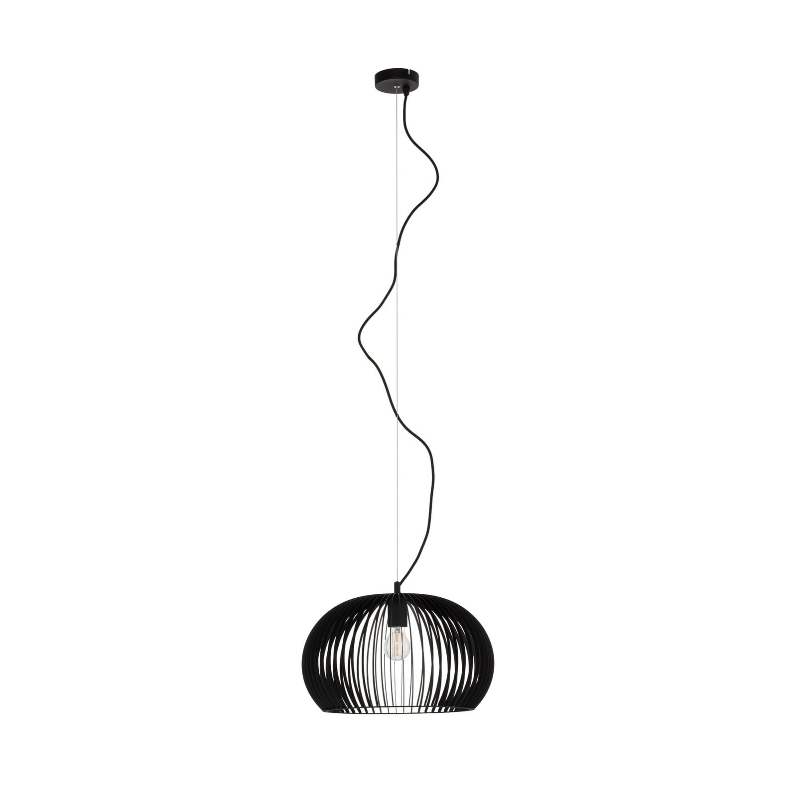 Jusra hanging light in black metal, 1-bulb.