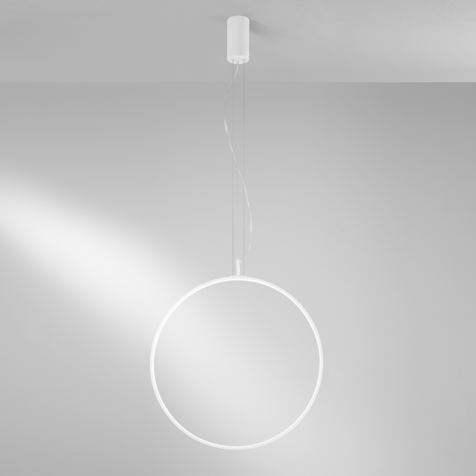 Suspension LED Toorx, blanche, Ø 60 cm, métal, CCT