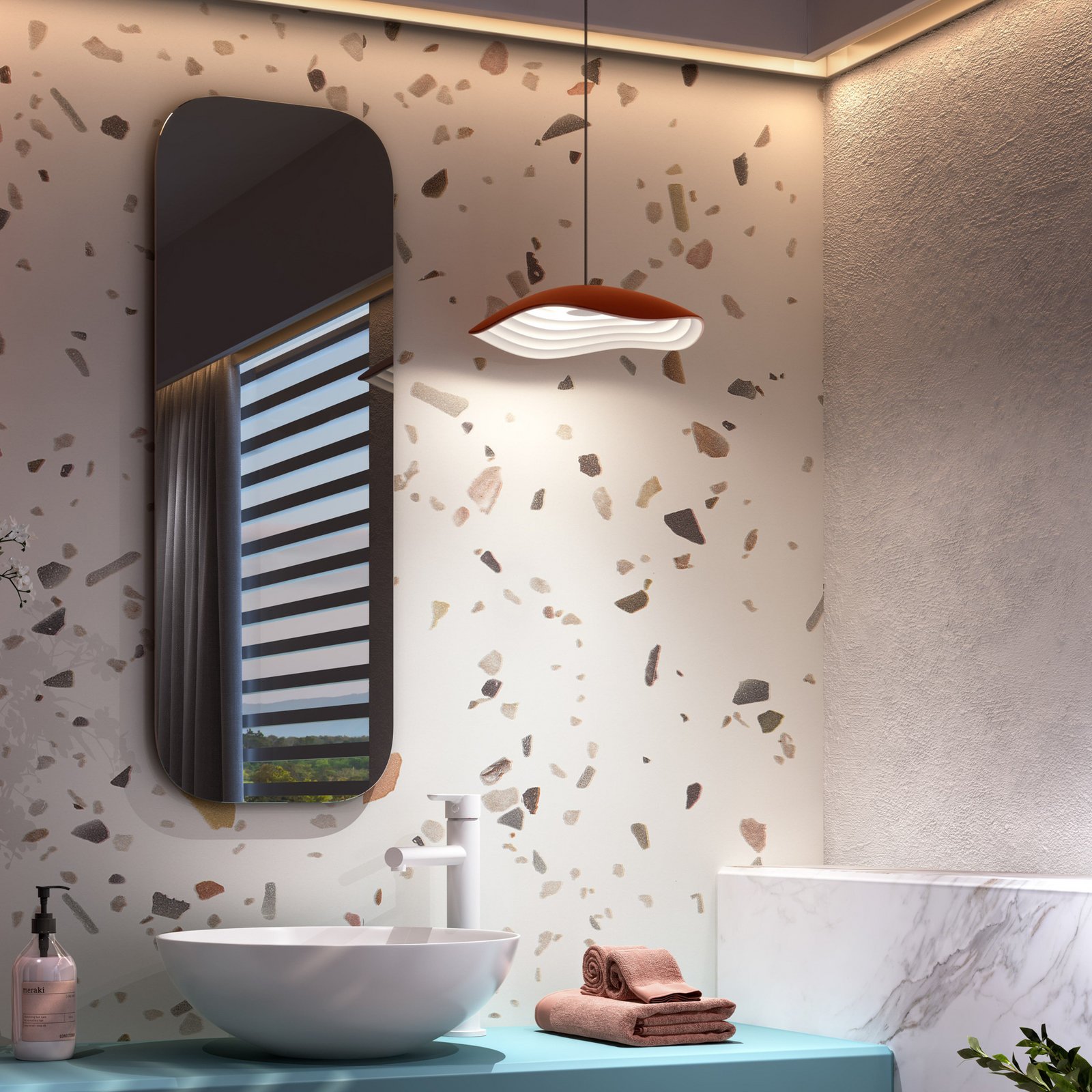 Bover LED hanglamp Valentina S24, terracotta/wit