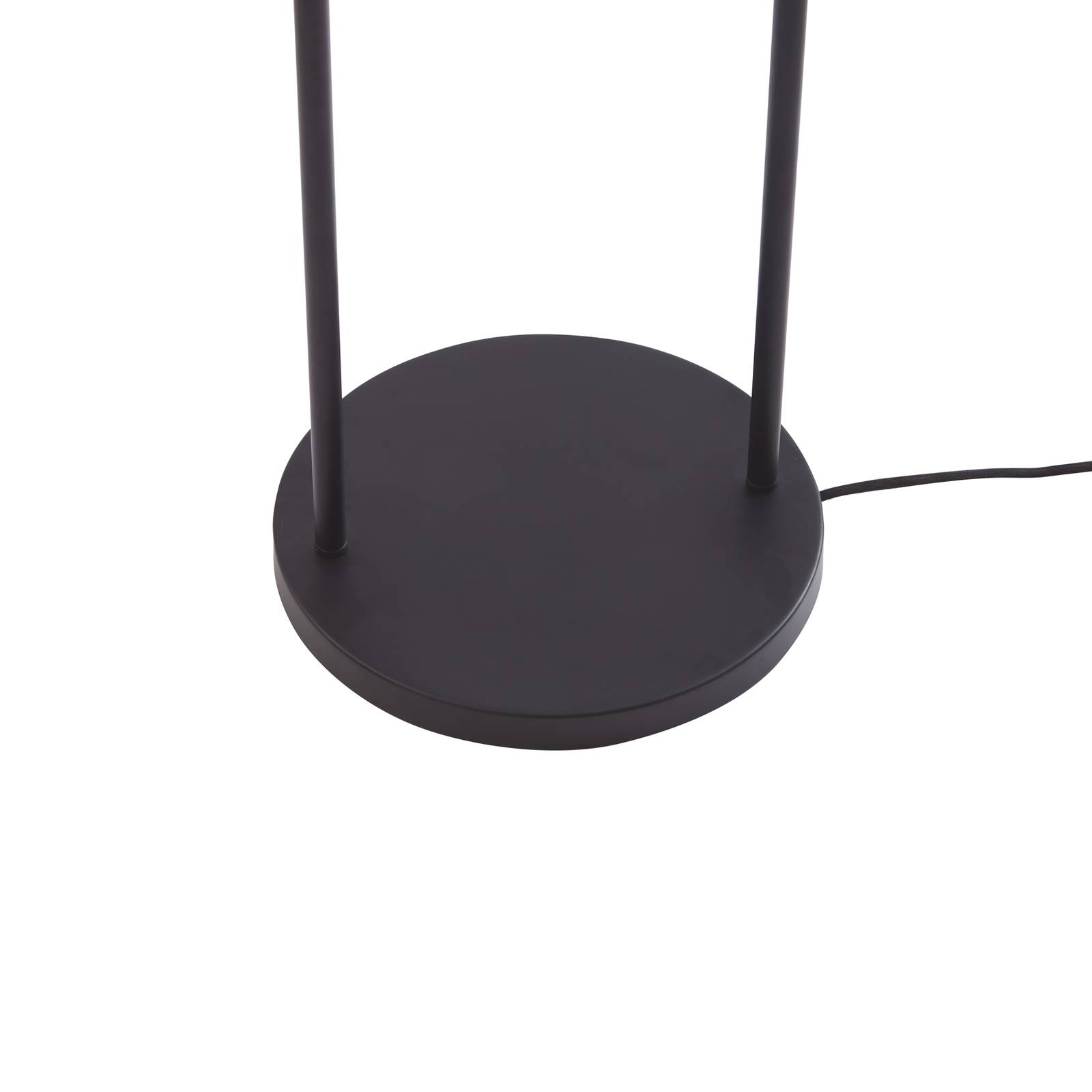 Lampa stojąca Lindby Tsomo, Ø 40 cm, czarna, tkanina, E27