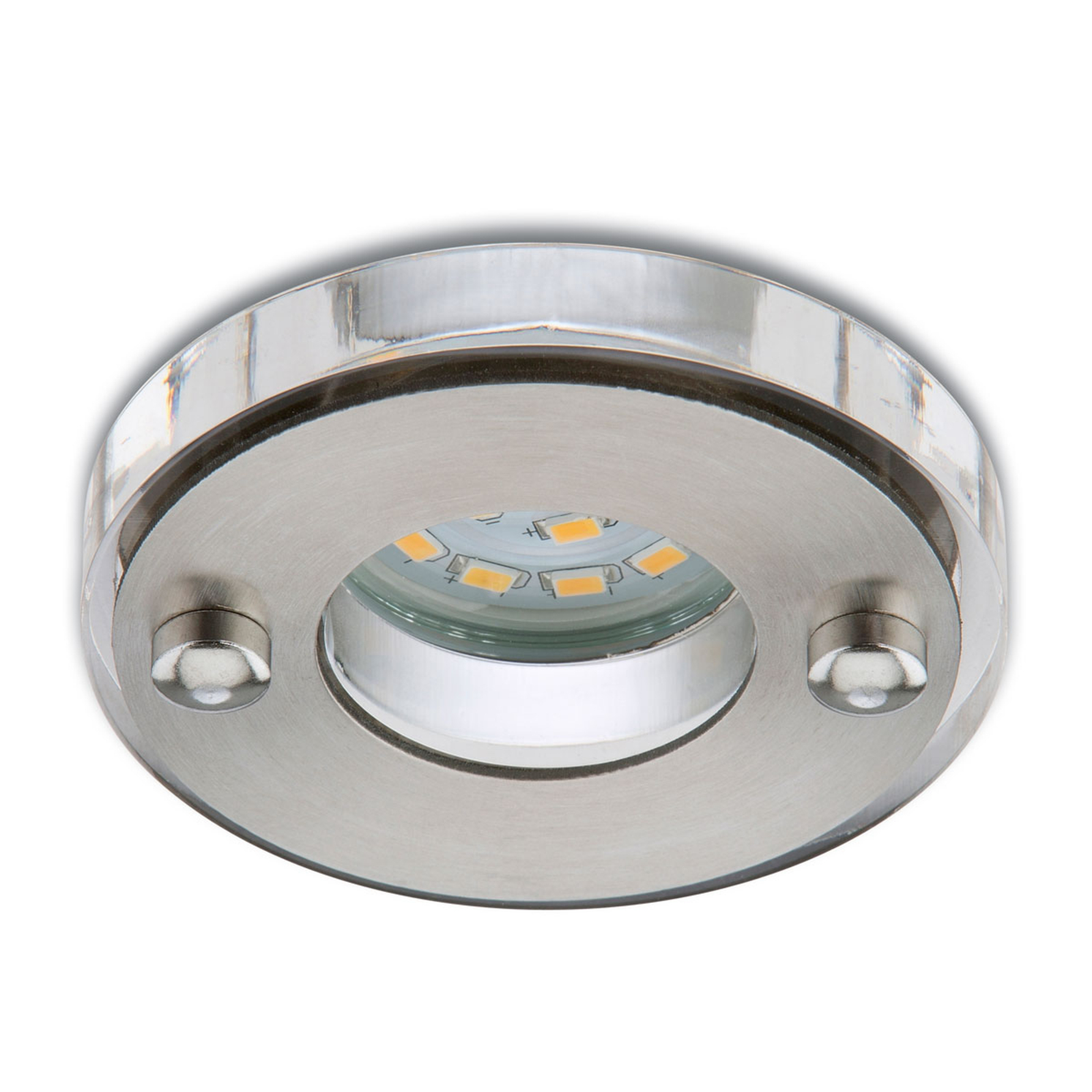 Brilonger Matt nickel-coloured LED recessed light Nikas IP23, for Living / Dining Room, plastic, 5 W, energy efficiency: A+
