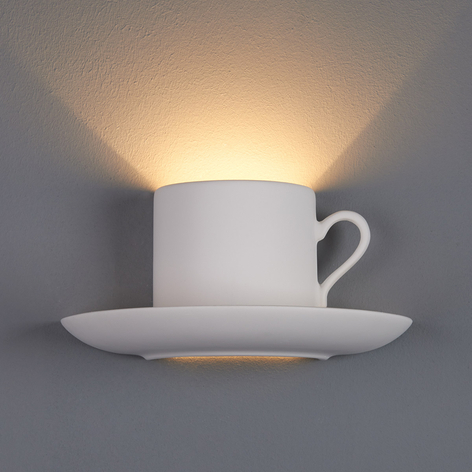 Lampadario da parete Pocillo, gesso verniciabile