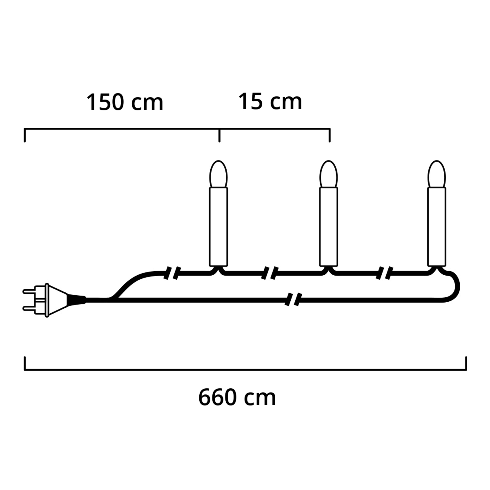 Ghirlanda luminosa con micro LED, bianco caldo