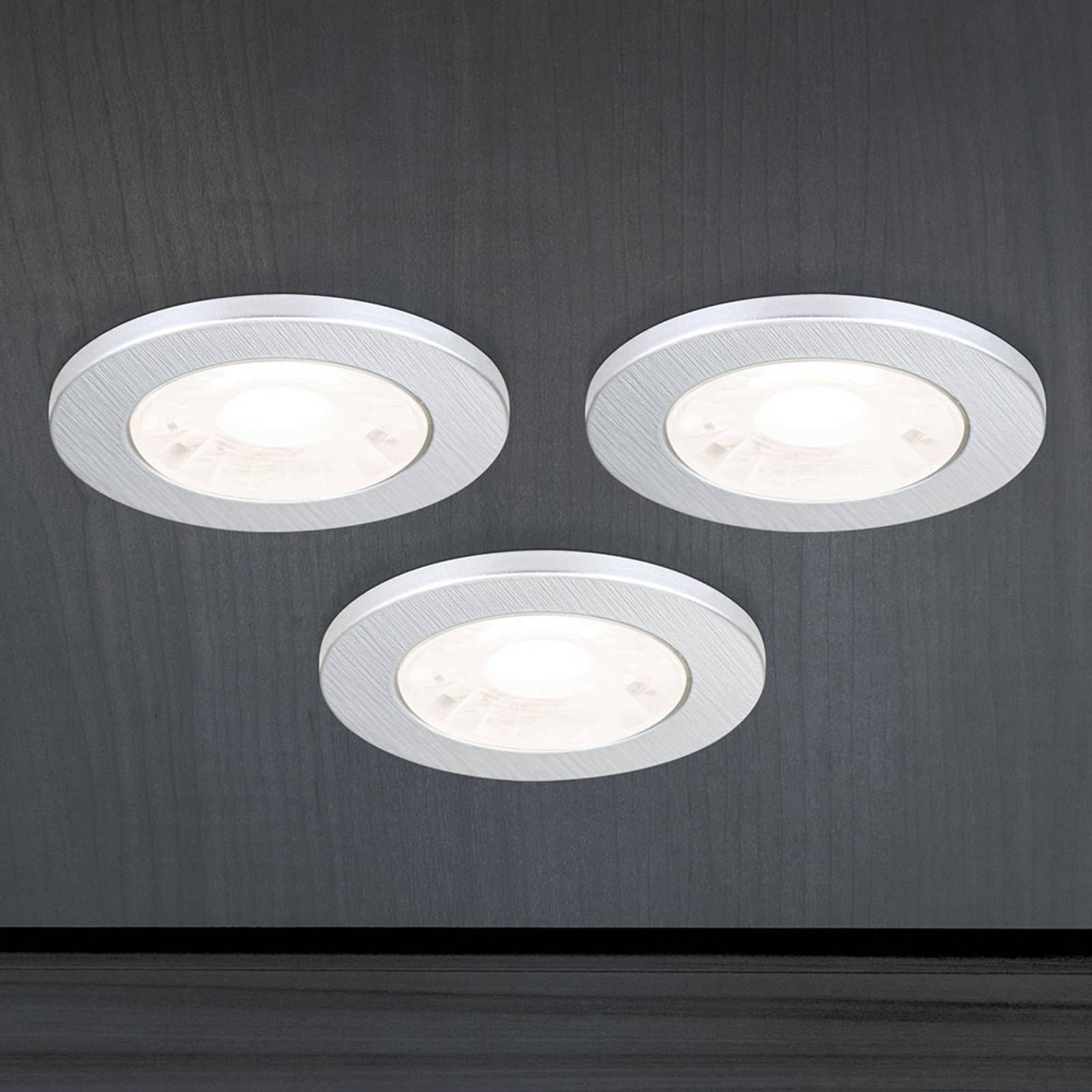 Orion Spot encastré meuble LED Artist lot de 3 argenté