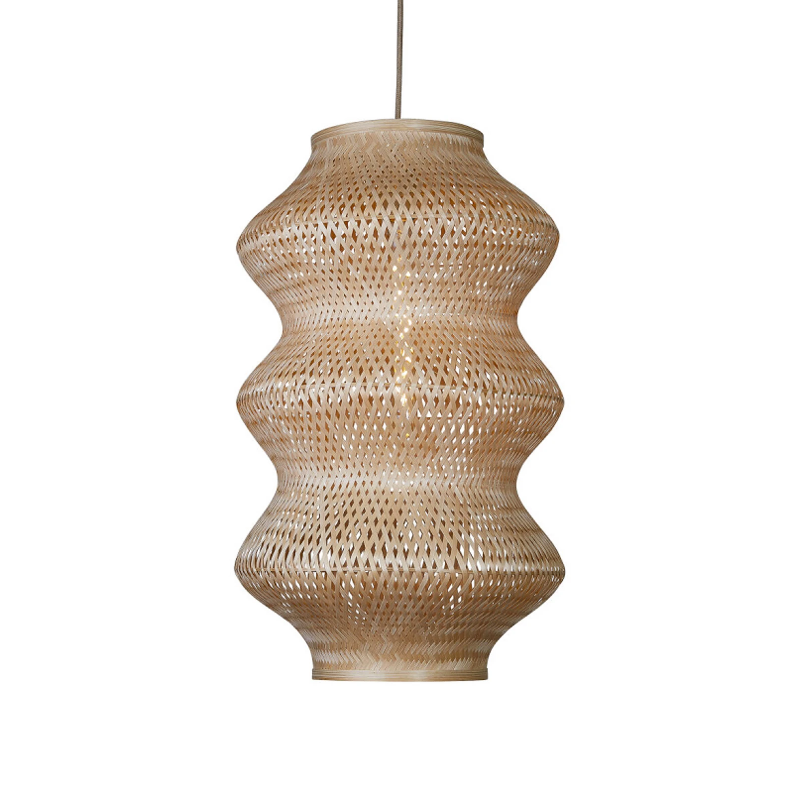 GOOD & MOJO Lampada a sospensione Barbados, colore naturale, Ø 40 cm, bambù, E27