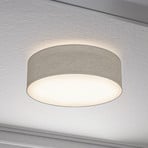Plafondlamp Litora, taupe, Ø 30 cm, textiel, E27