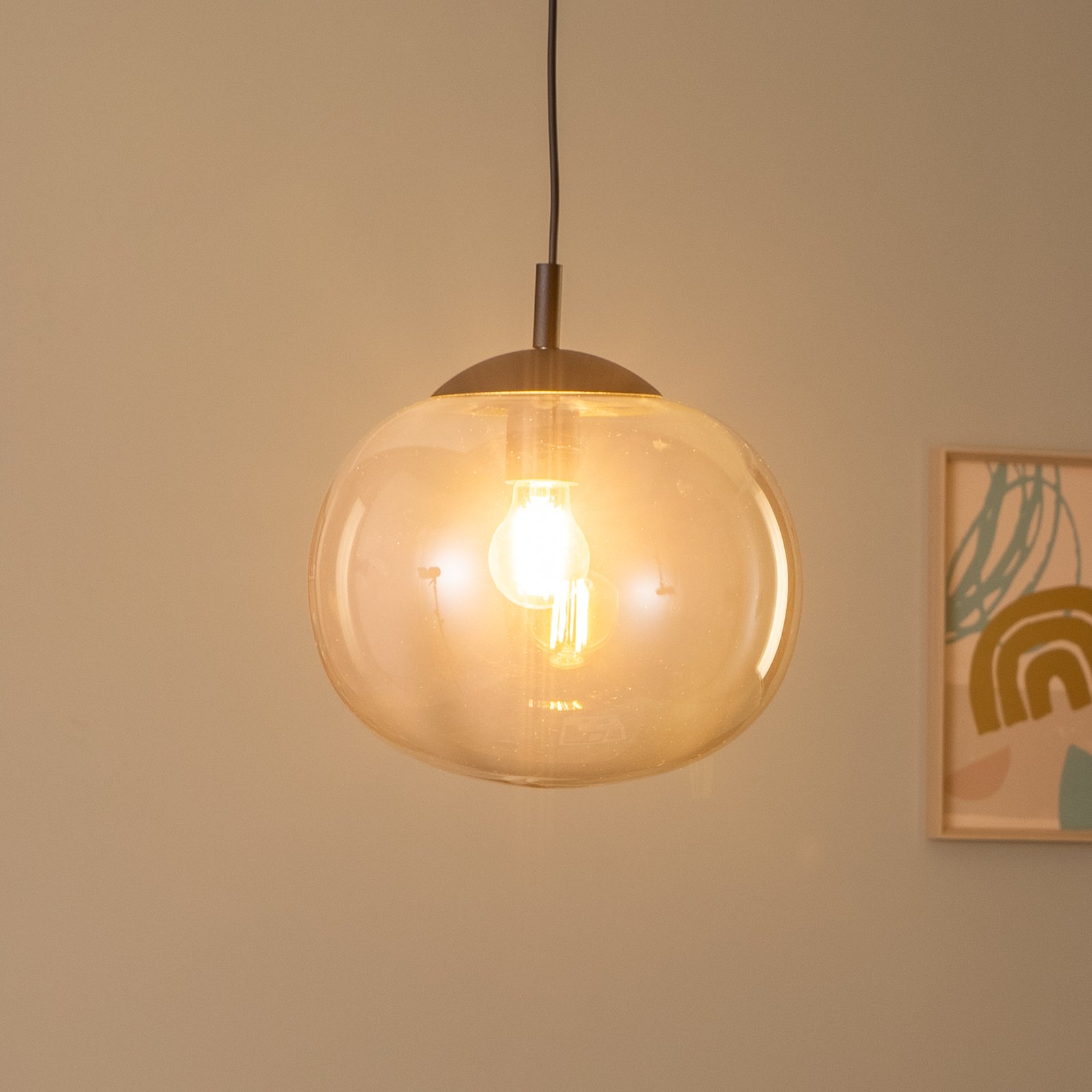 Viseća svjetiljka Vibe, grafitno siva-prozirno staklo, Ø 30 cm