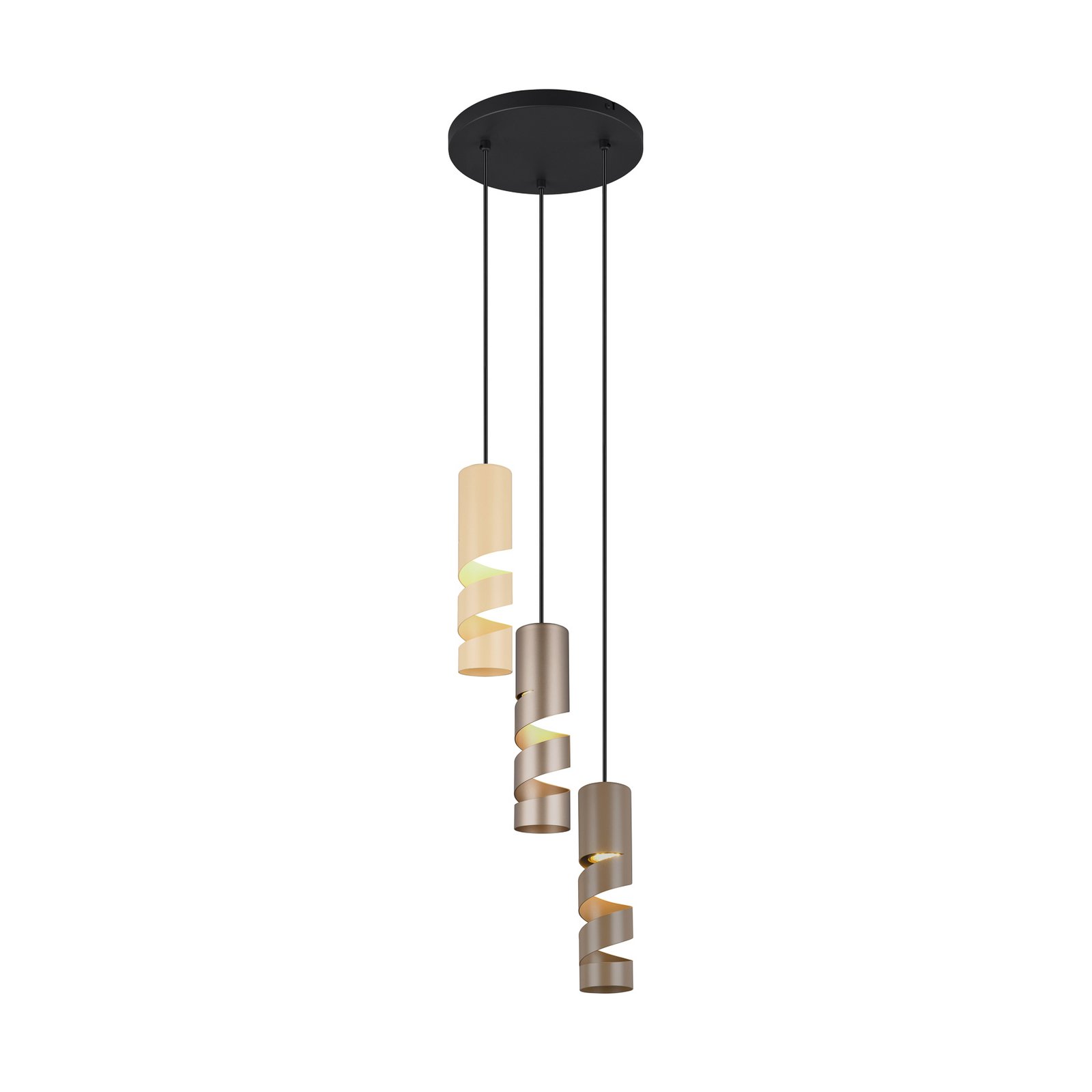 Suspension Stream, multicolore, Ø 28 cm, 3 lampes, métal, GU10