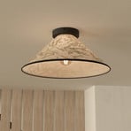 Lampa sufitowa Oxpark, Ø 42 cm, zielona/biała/czarna, tkanina