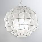 Pouff hanging light in white and stainless steel