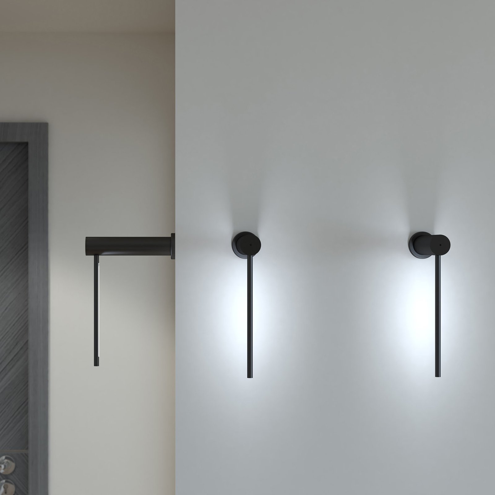 Martinelli Luce Mosca LED-væglampe, 20 cm, sort