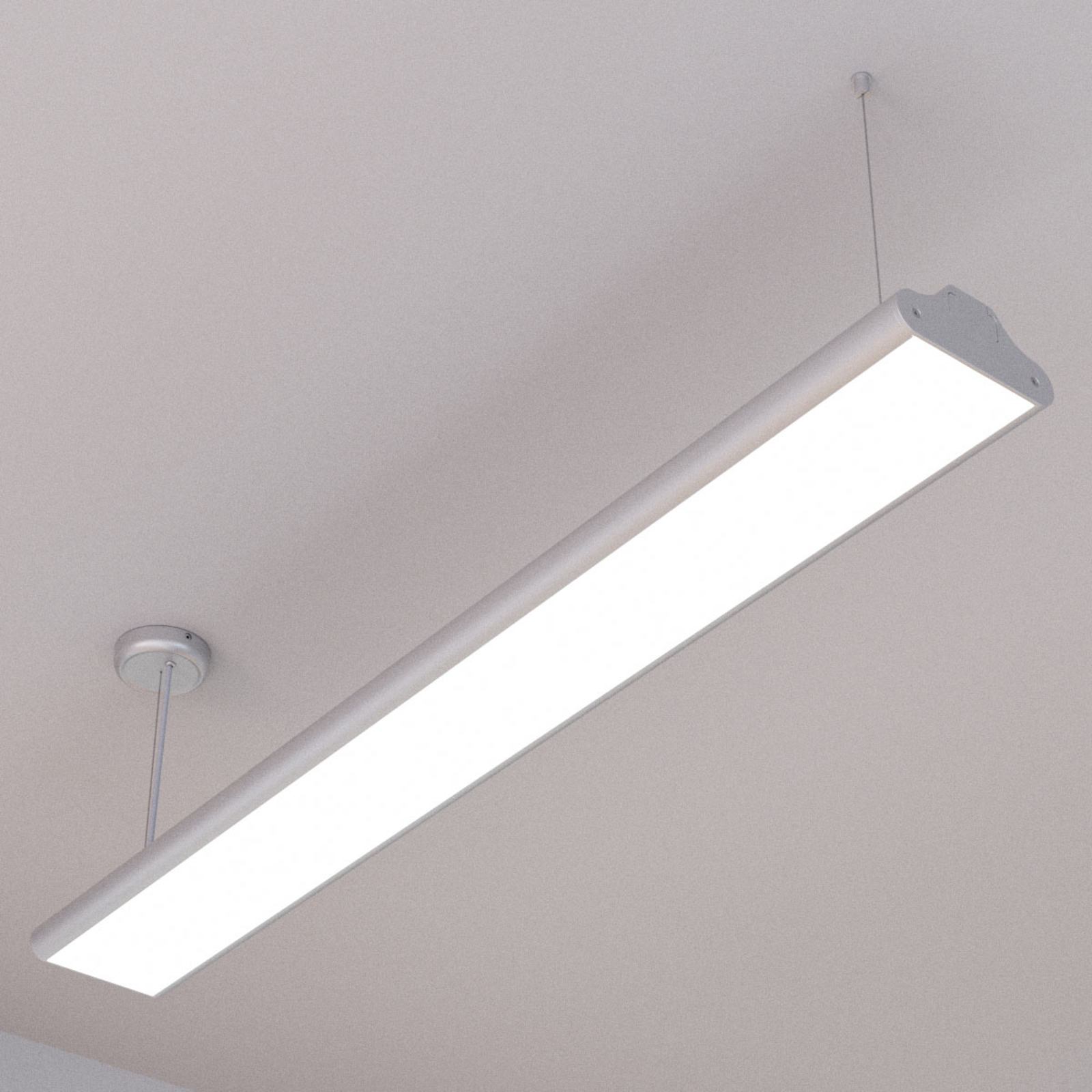 Arcchio Lexine office LED pendant lamp, cool white, for Workroom / Office, polystyrene, aluminium, 36 W, energy efficiency: A+, L: 120 cm, W: 16 cm, H: 6.85 cm