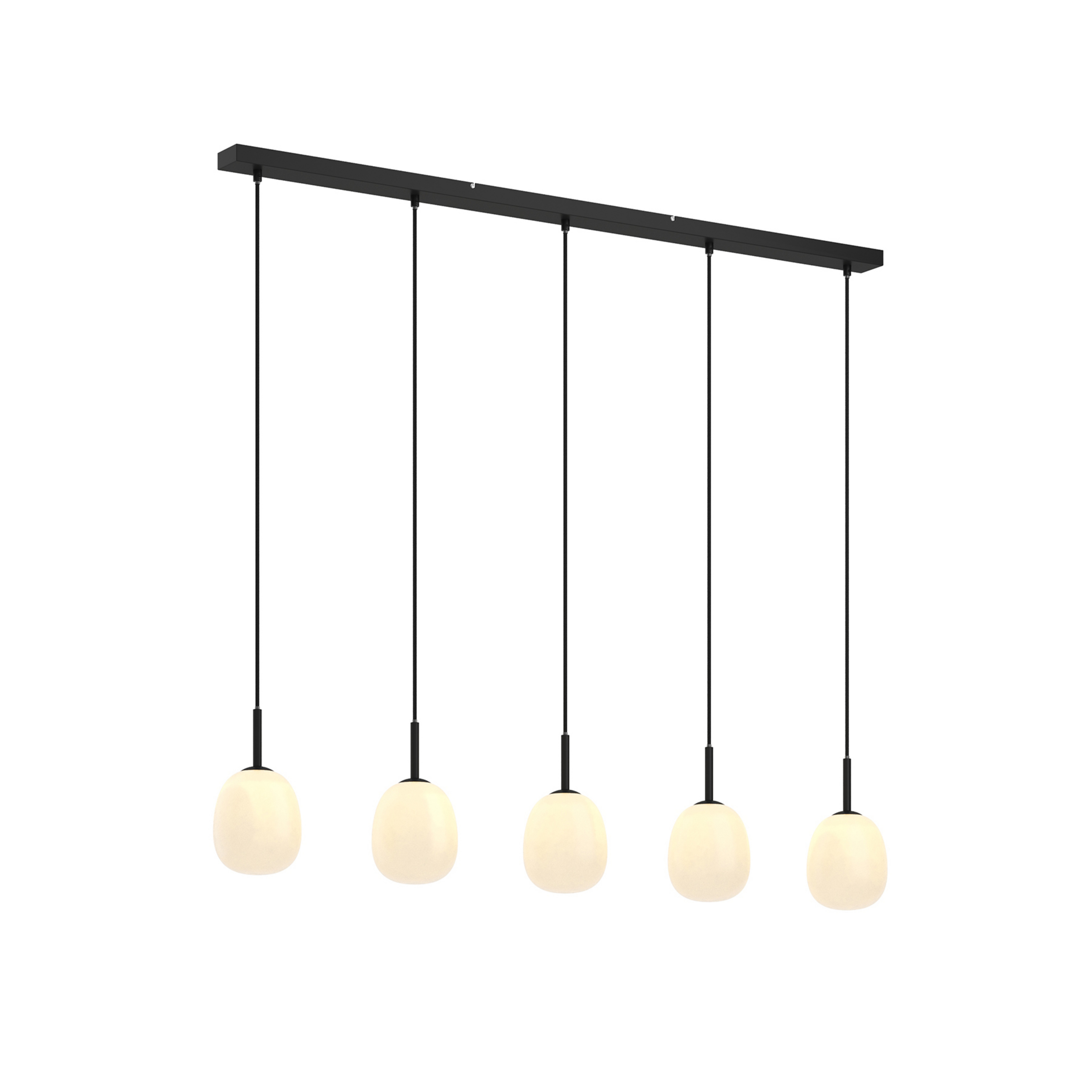 Etiena 5 Pendelleuchte Opal/Black - Lindby
