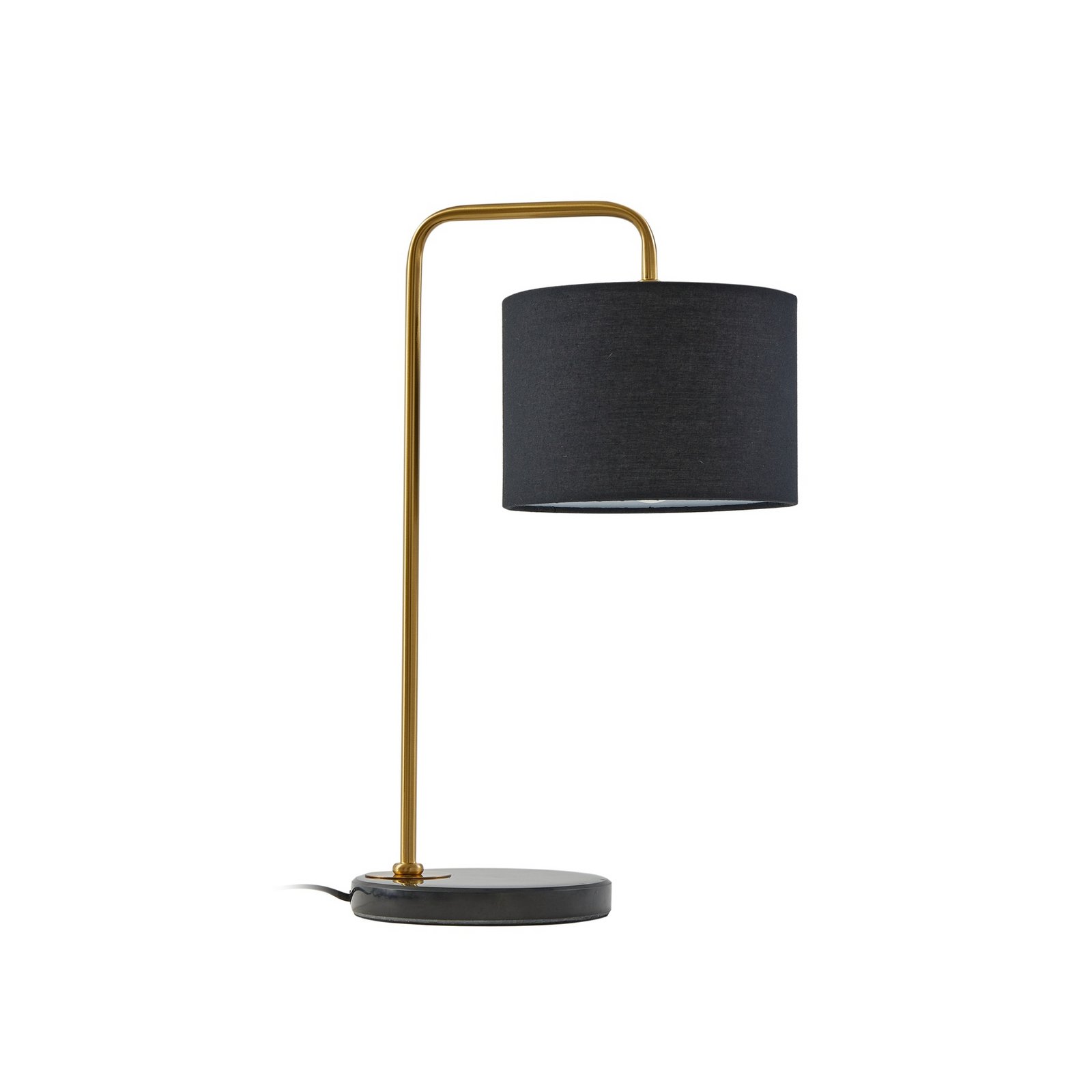 Lindby stolna lampa Hillary, crna/zlatna, mramor, 49 cm