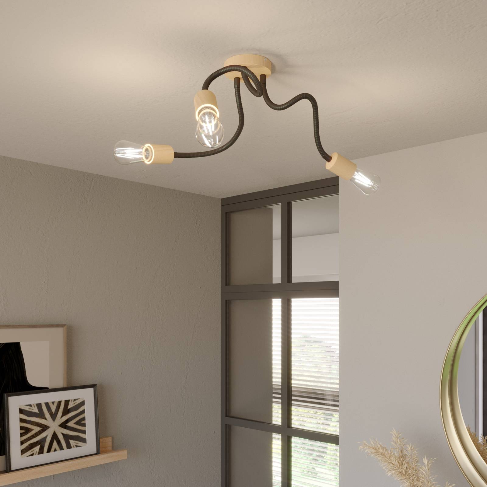 Photos - Chandelier / Lamp Lamkur Tunga ceiling light, flexible, 3 sockets 