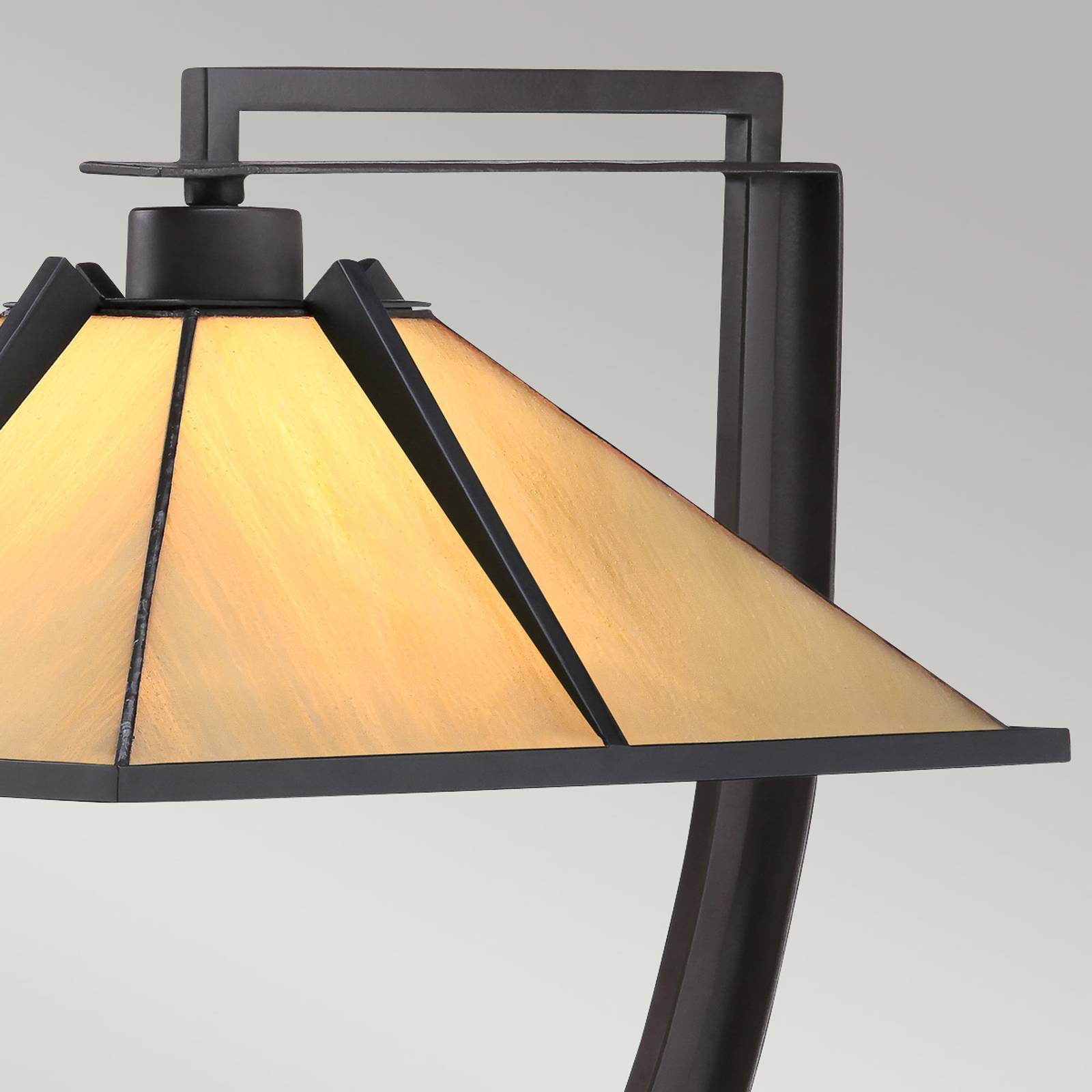 Lampa stołowa Pomeroy, wysokość 55 cm, brąz, szkło, stal