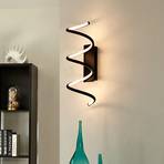 Lindby Agostara LED wall lamp, spiral, black