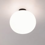 Candeeiro de teto Casablanca Acai, branco/preto, vidro, 26 cm, E27