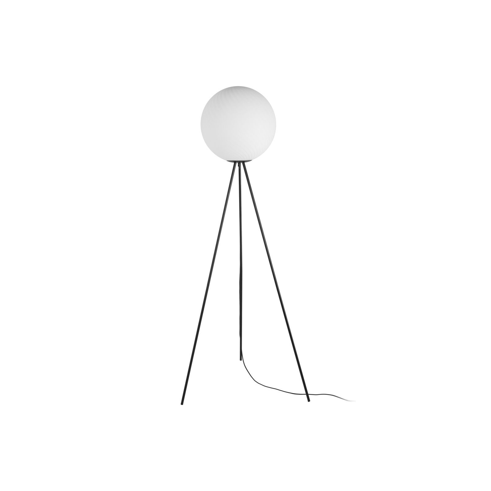 Lucande lámpara de pie Kestralia, blanco, cristal, Ø 35 cm, E27