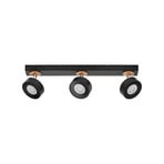 OSRAM LED-Deckenstrahler PLUTO, schwarz, 3 Spots, 3.000 K