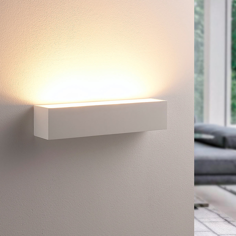 Lindby Santino wandlamp van witte gips, 35 cm