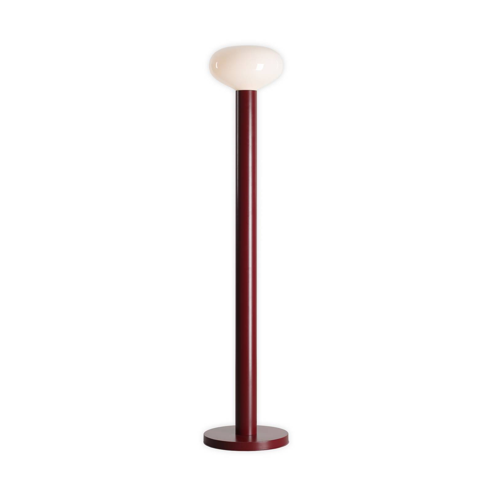 Stehleuchte Flo, rot, Höhe 138 cm, 1-flammig, Glas