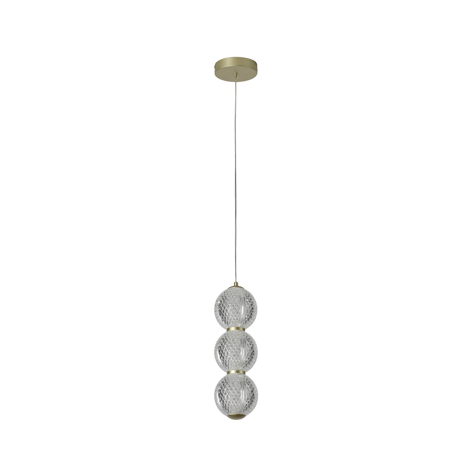 Suspension LED OSRAM Decor Xstal, couleur laiton, Ø 12 cm