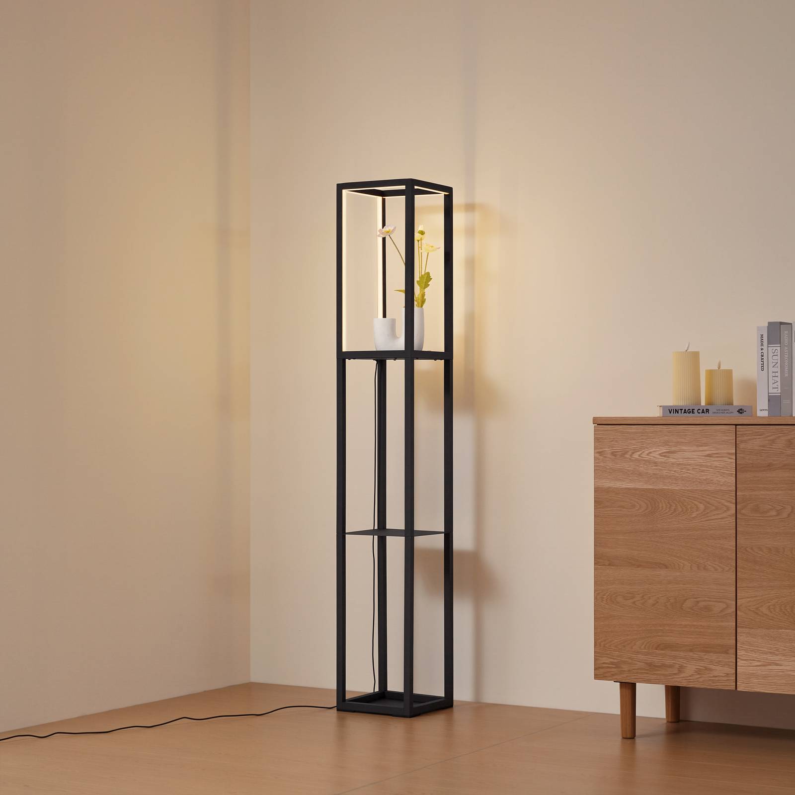 Lindby LED-Stehleuchte Birta, stehend, Regal, Höhe 155 cm günstig online kaufen