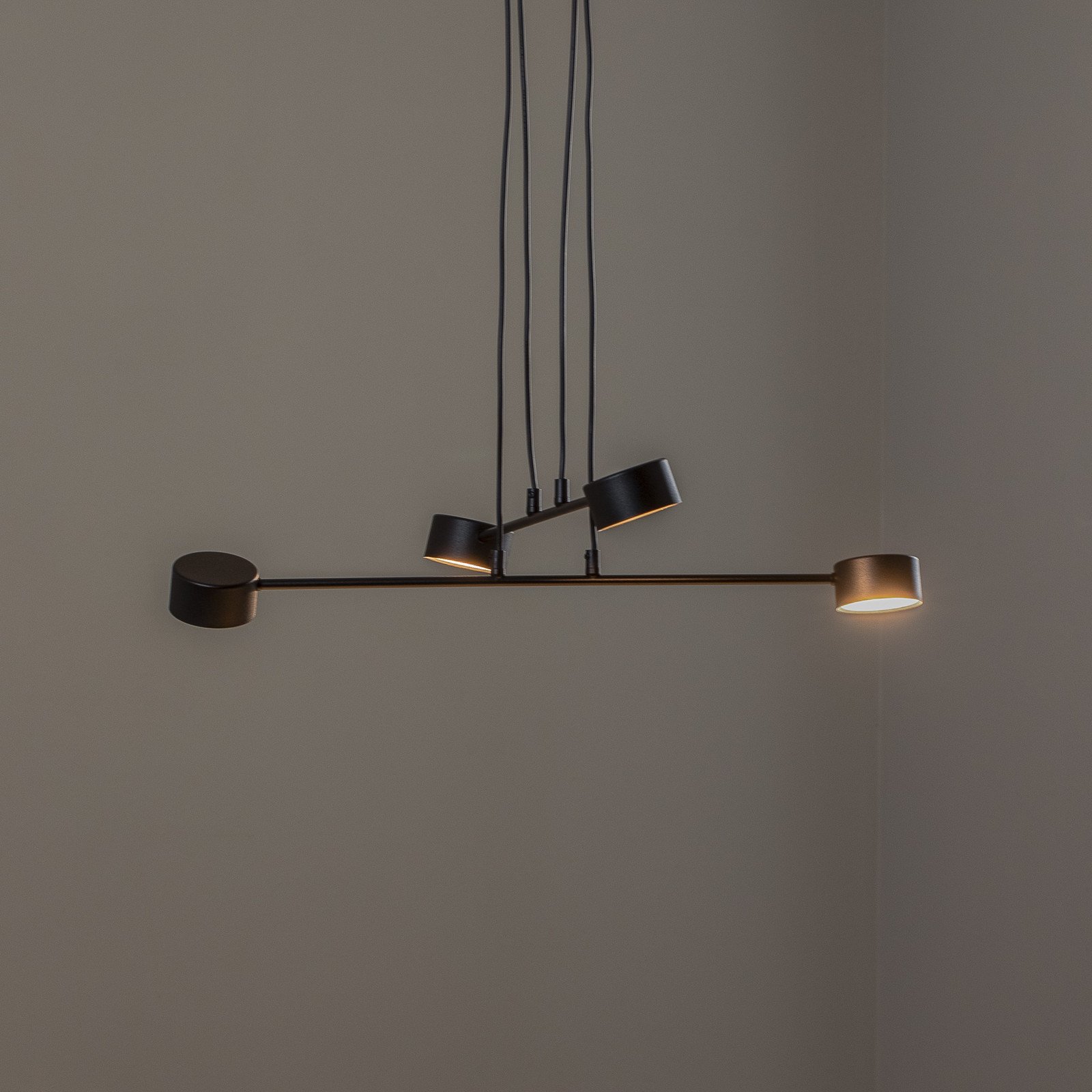 EMIBIG LIGHTING Lampă suspendată Modus 4 oțel 4 becuri GX 53 negru - Camera de zi / sufragerie - Modern - Metal