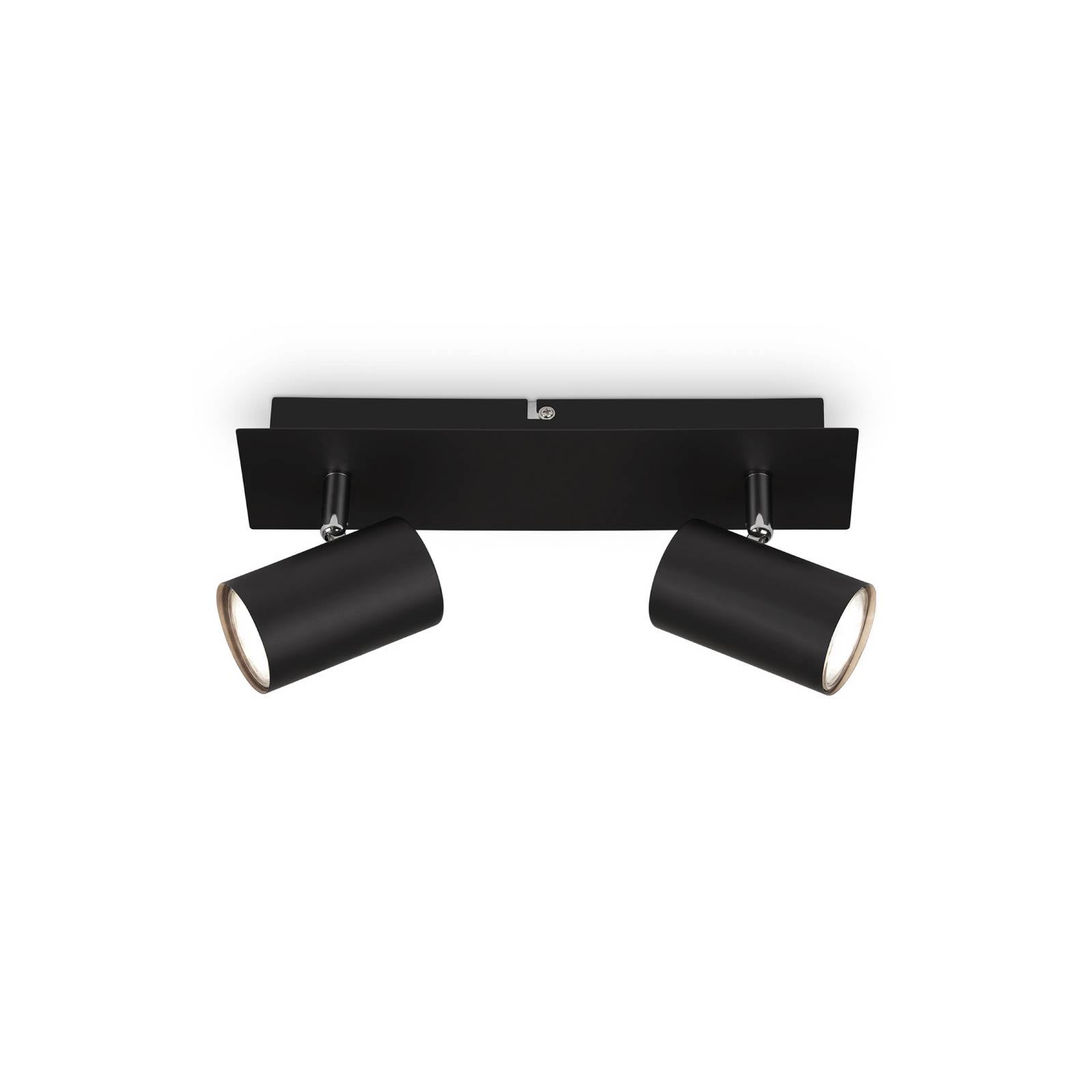 Briloner Plafonnier Isil A, noir, à 2 lampes, métal, orientable