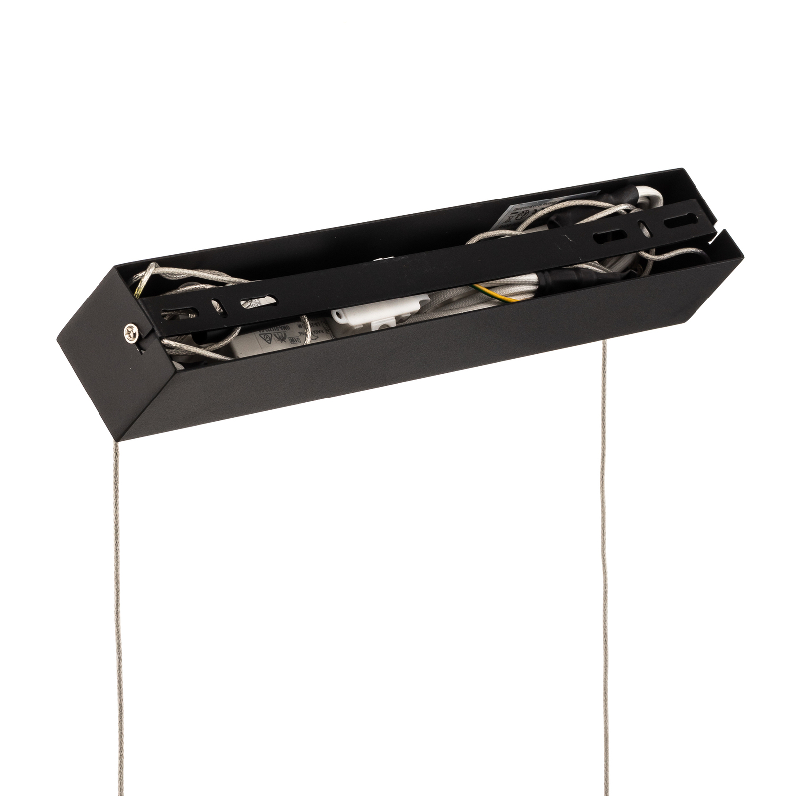 Lucande Stigis LED-pendellampa, lång svart