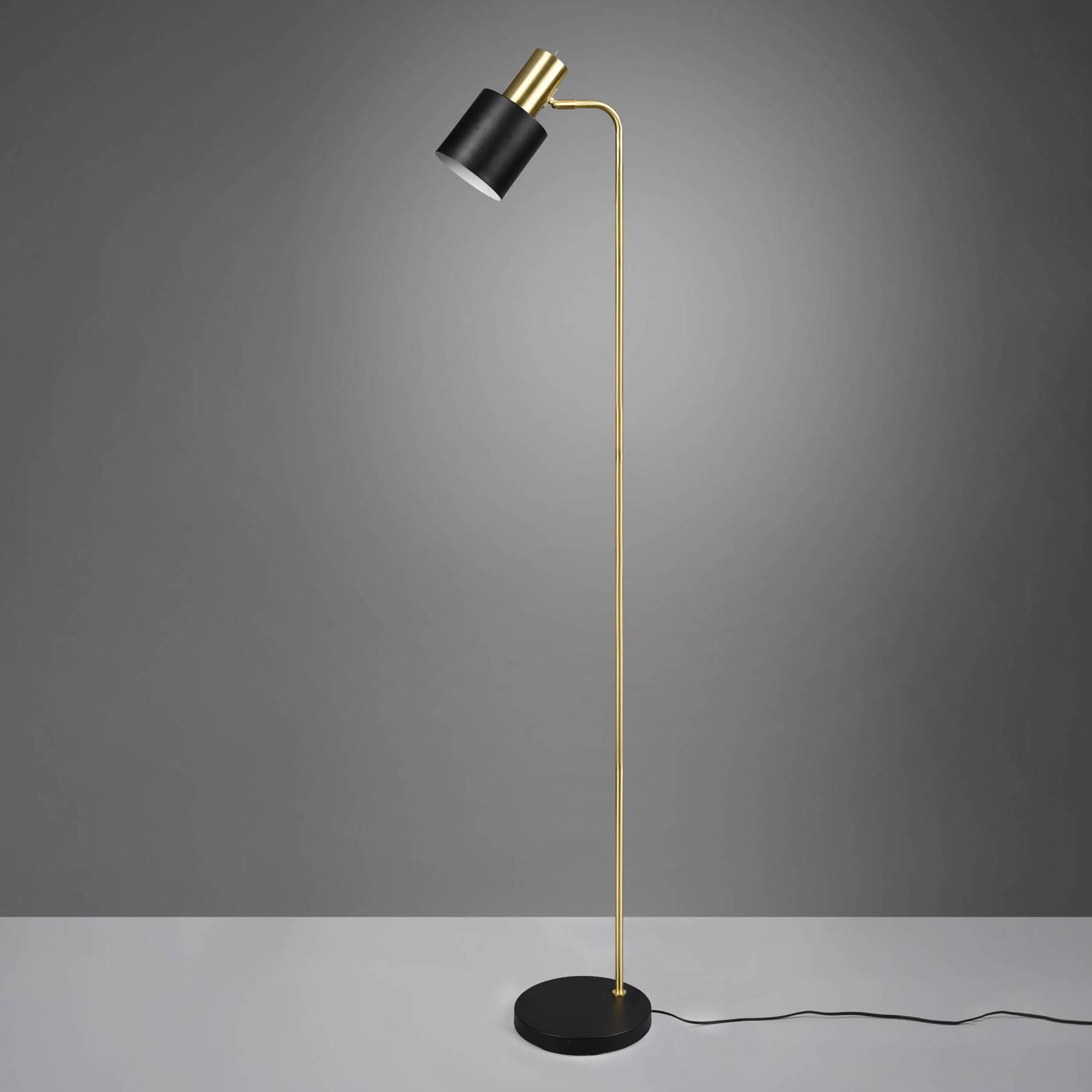 Reality Leuchten Adam floor lamp, one-bulb, black and gold