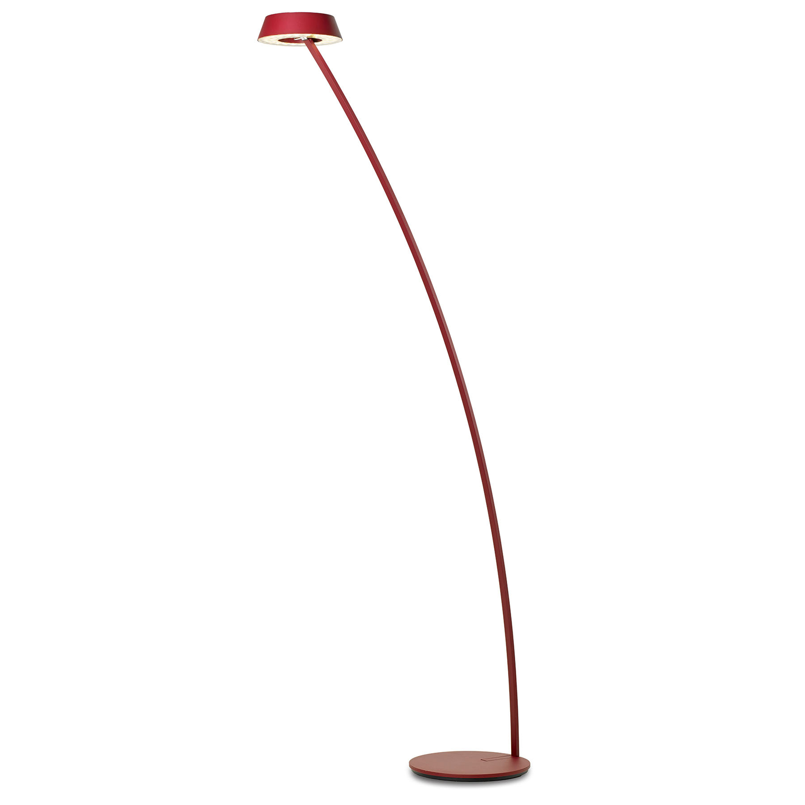 OLIGO Glance LED-Stehlampe gebogen rot matt