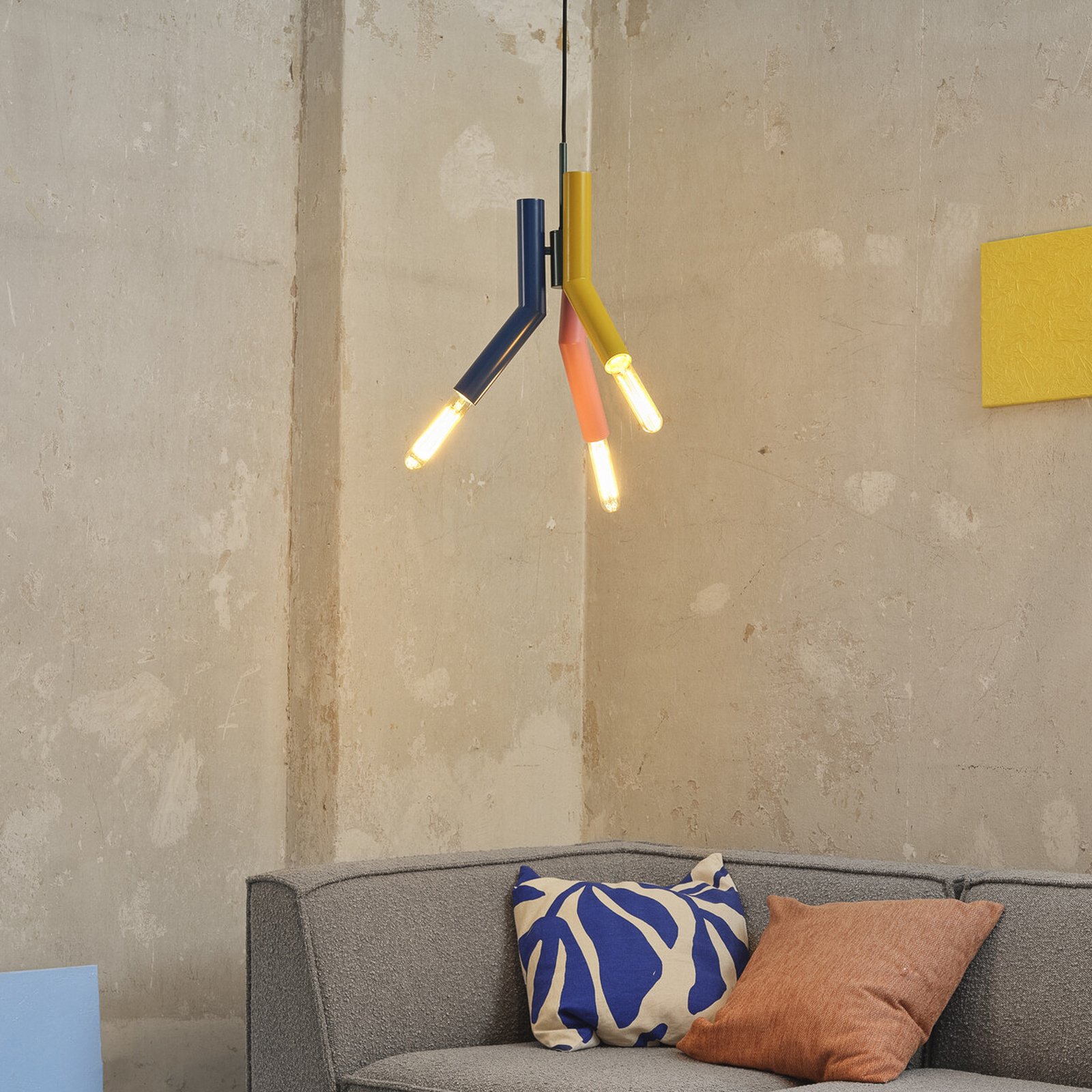 Lampada a sospensione OSRAM Decor Straw, a 3 luci, acciaio, colorata, E27