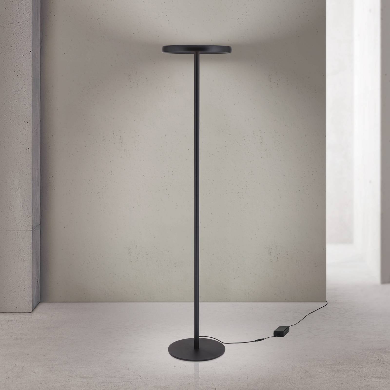 Lampa stojąca LED KANT, czarna, wysokość 185 cm, CCT, ściemniany w górę/w dół