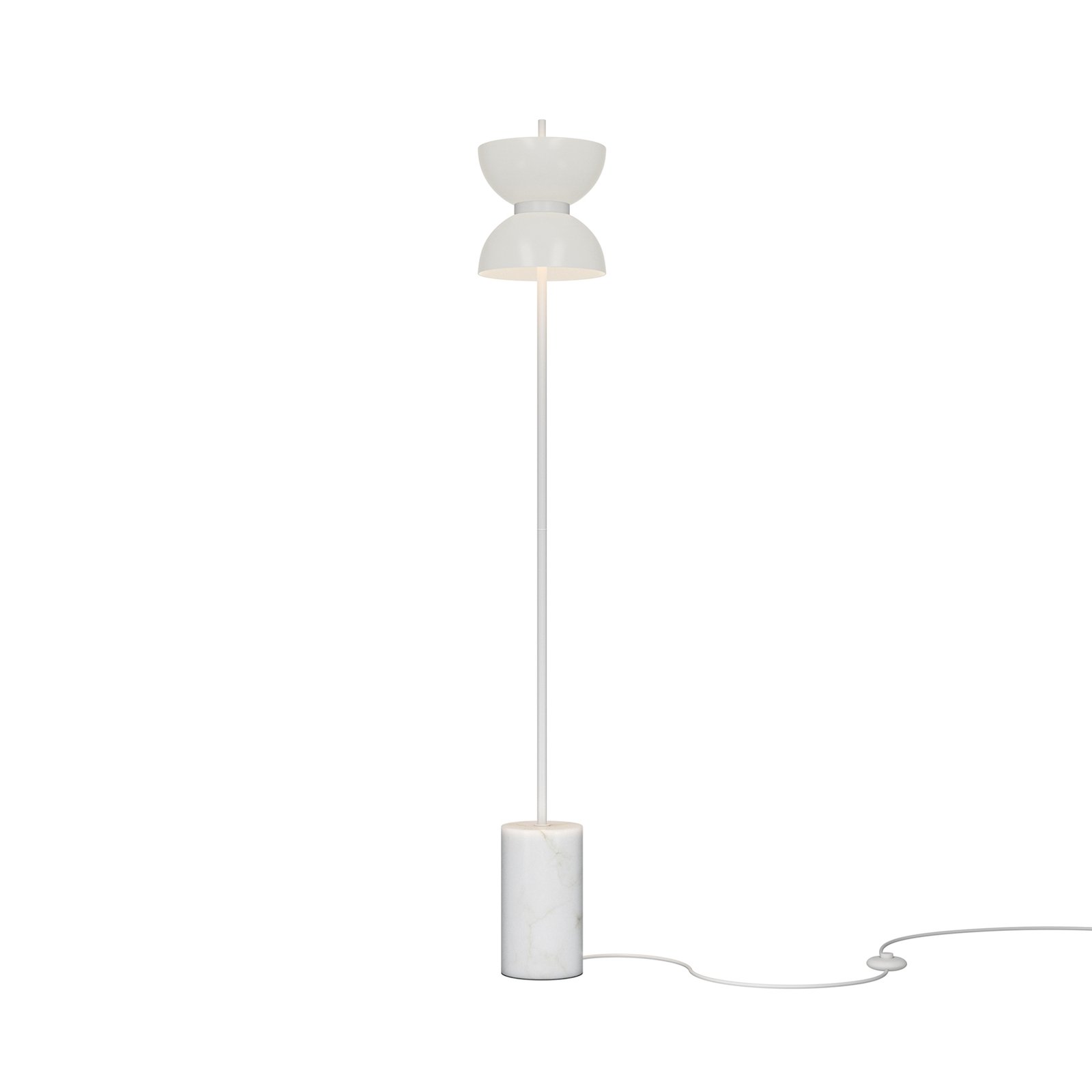 Maytoni LED floor lamp Kyoto, white, height 145 cm, marble