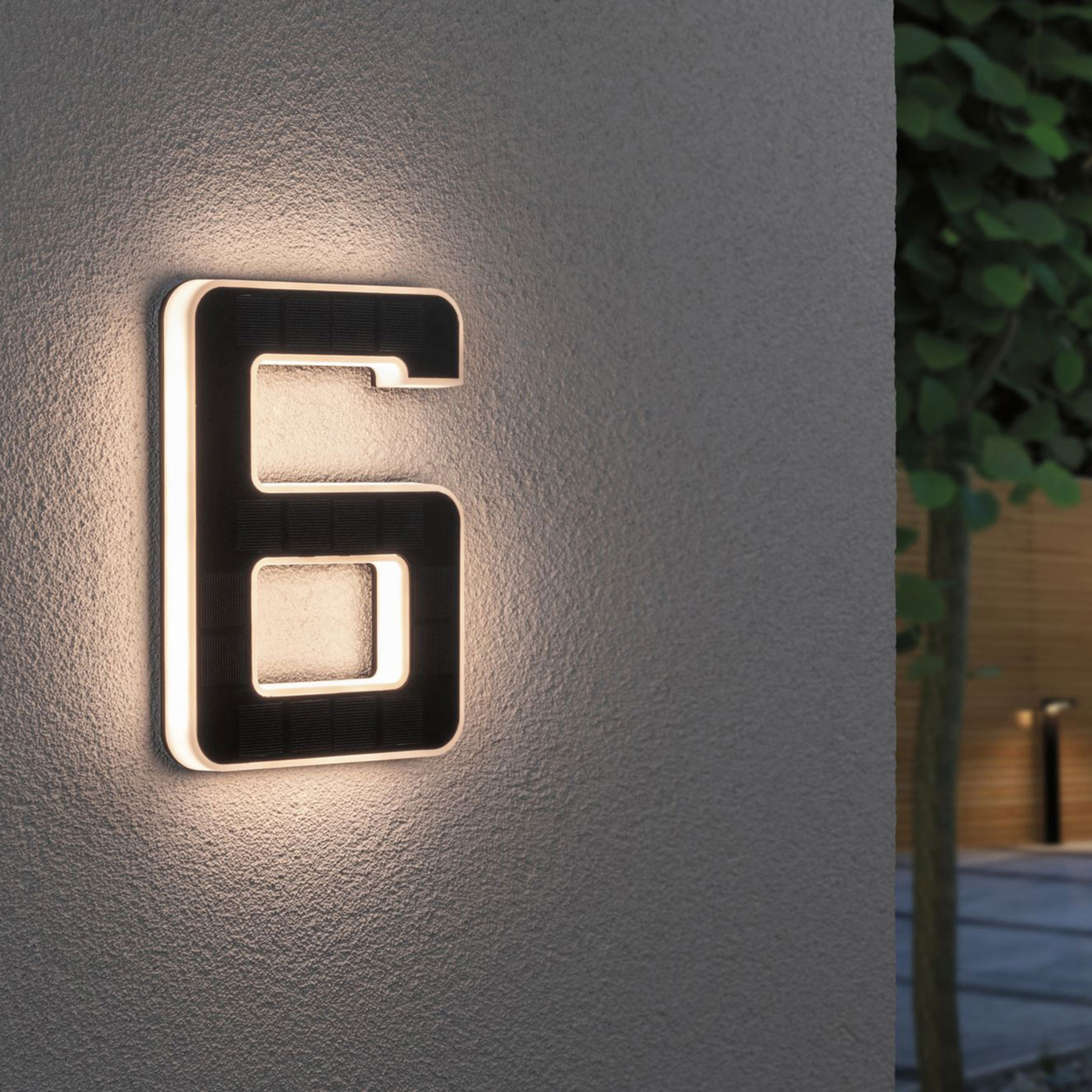 Paulmann LED solar house number 6, plastic, 0.2 W, energy efficiency: A+, W: 16 cm, H: 23 cm