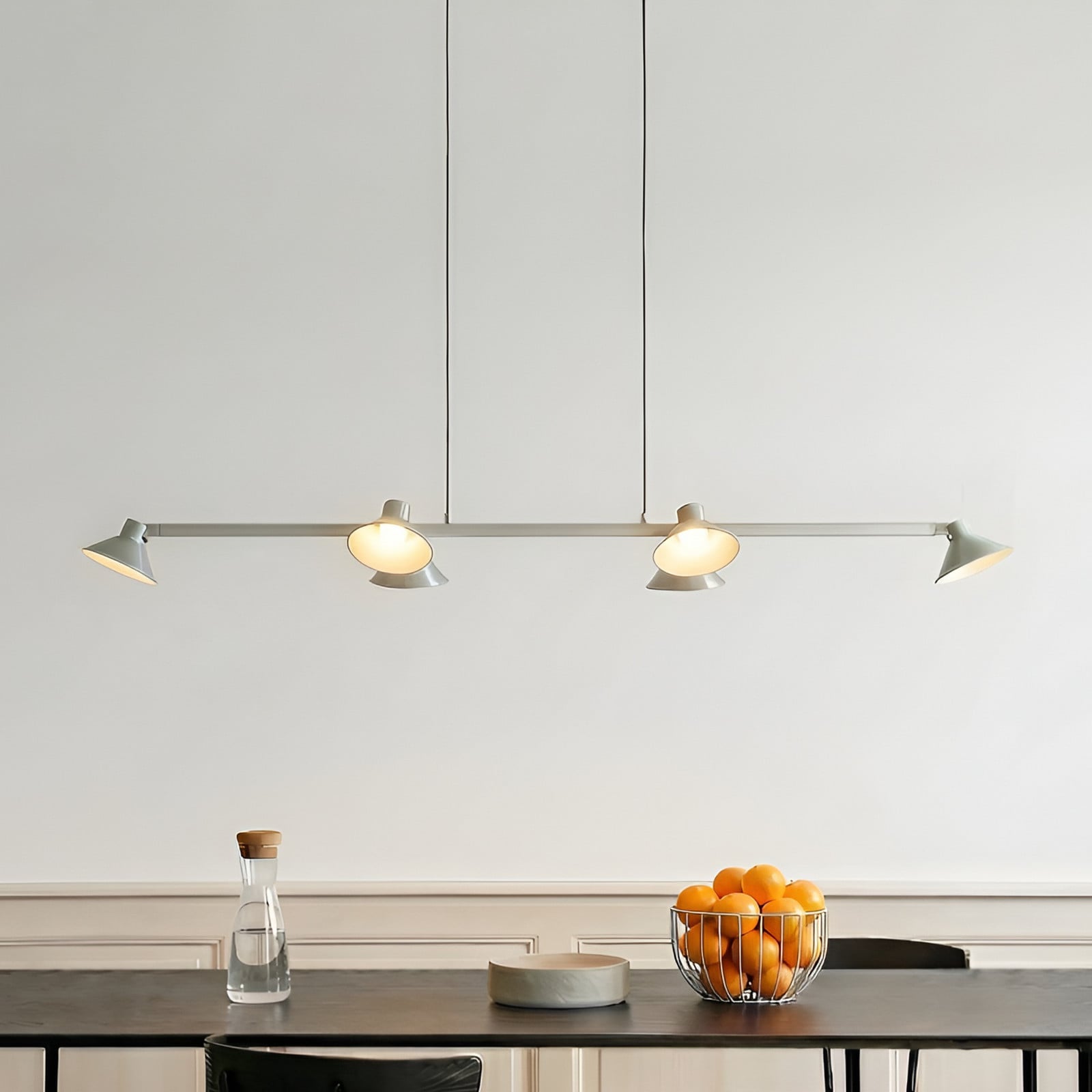 Lampă suspendată LED Lucande Steve aluminiu 113 cm 6 becuri dimabil - Camera de zi / sufragerie - Modern - culoarea aluminiului - Metal